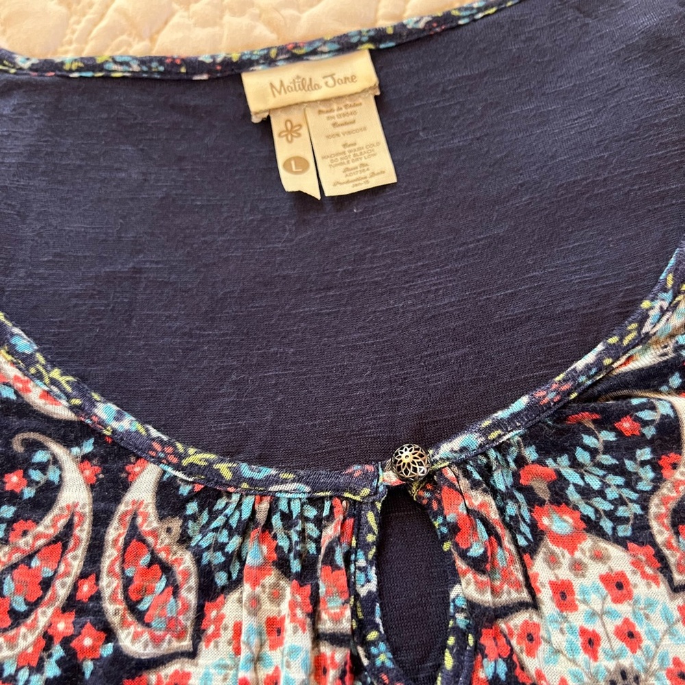 Matilda Jane Navy Print Womens Large Dress - Picture 6 of 7